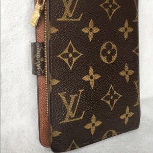 Louis Vuitton Brown Porte Papier Zip Around Organizer/ Passport Holder Wallet